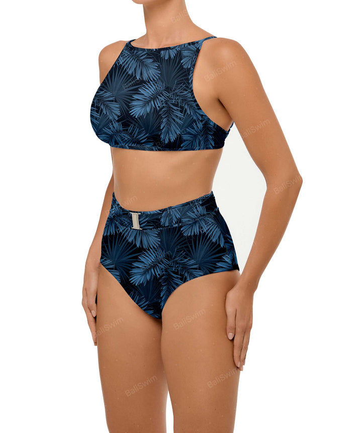 BSWS-B98 Belted High Rise Bikini Bottom