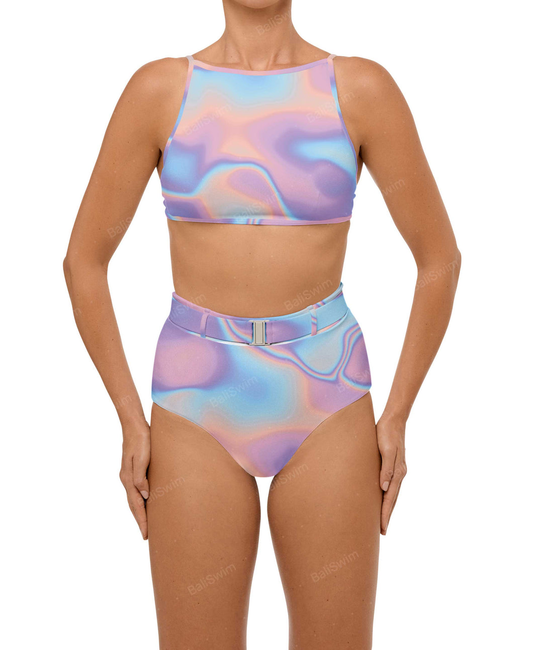 BSWS-B98 Belted High Rise Bikini Bottom