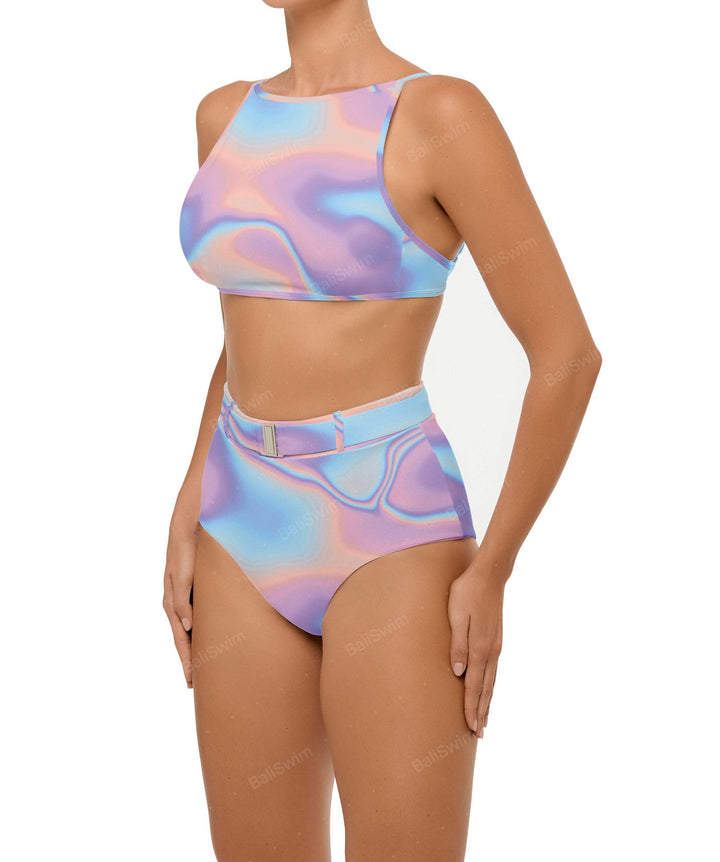 BSWS-B98 Belted High Rise Bikini Bottom