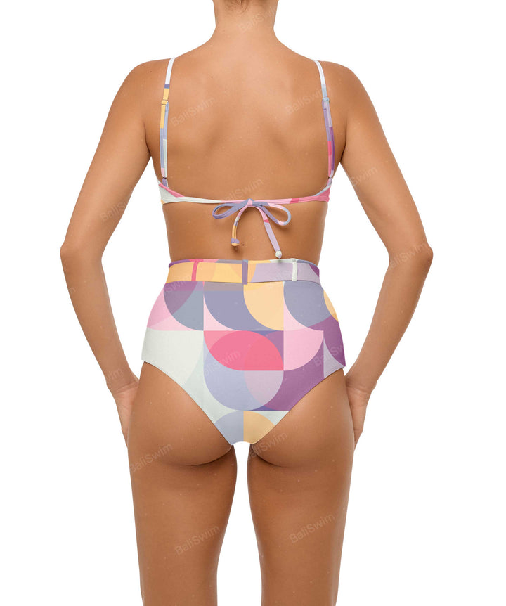 BSWS-B98 Belted High Rise Bikini Bottom
