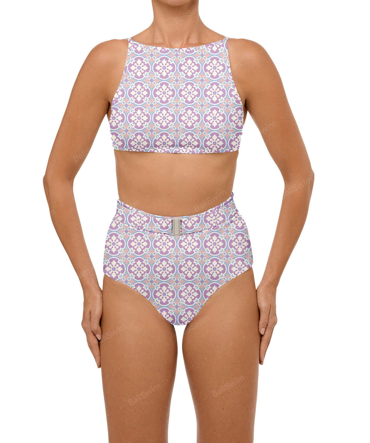 BSWS-B98 Belted High Rise Bikini Bottom
