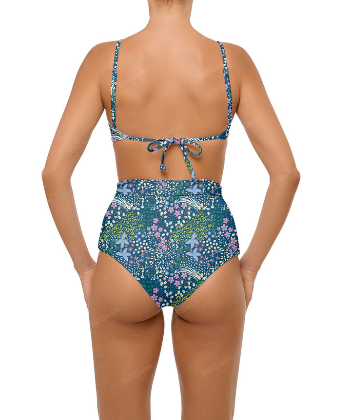 BSWS-B98 Belted High Rise Bikini Bottom