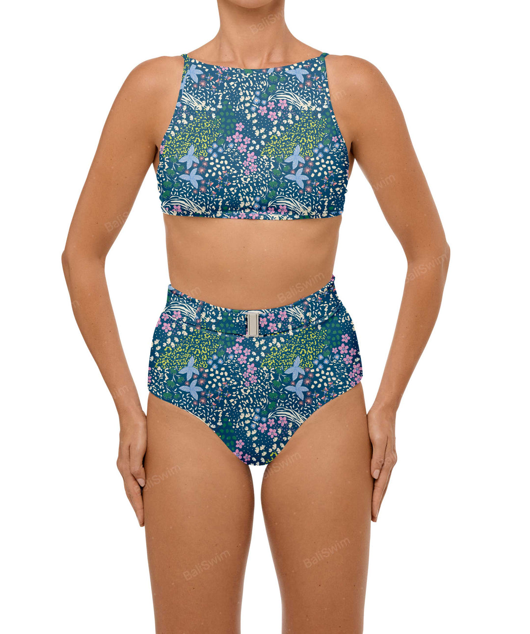 BSWS-B98 Belted High Rise Bikini Bottom