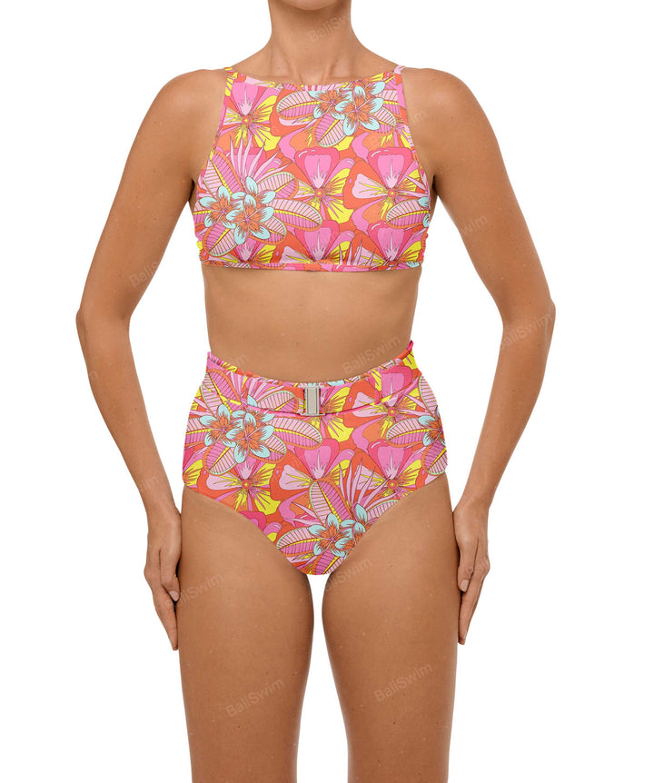 BSWS-B98 Belted High Rise Bikini Bottom