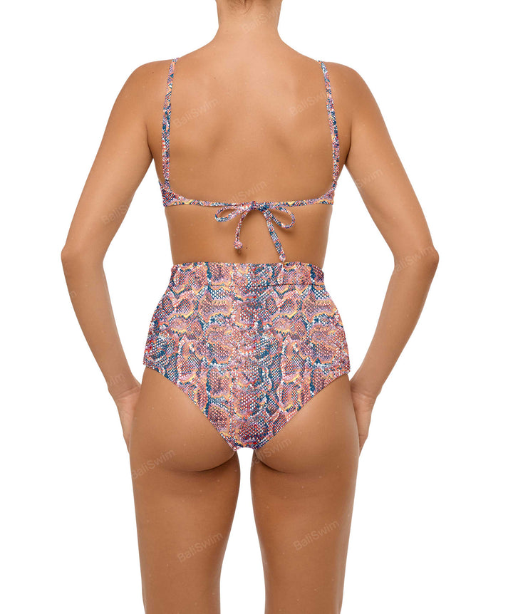 BSWS-B98 Belted High Rise Bikini Bottom