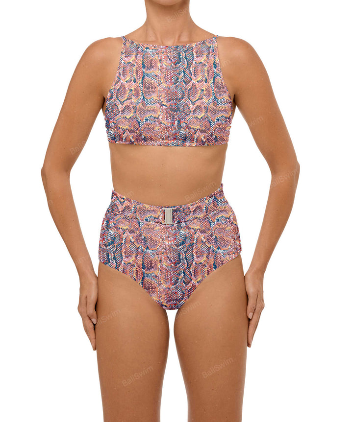 BSWS-B98 Belted High Rise Bikini Bottom