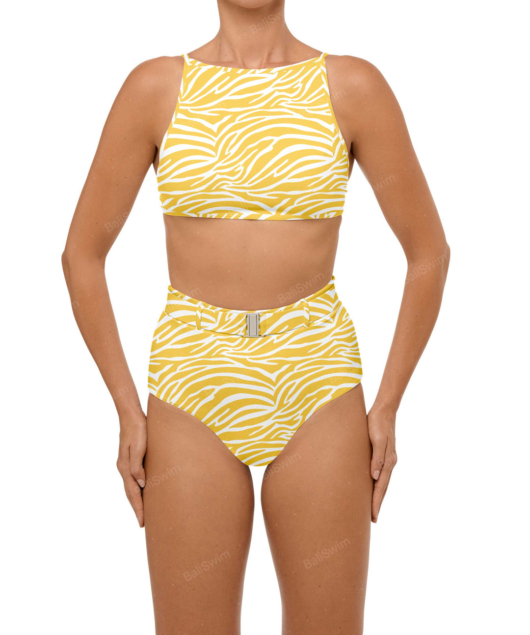 BSWS-B98 Belted High Rise Bikini Bottom
