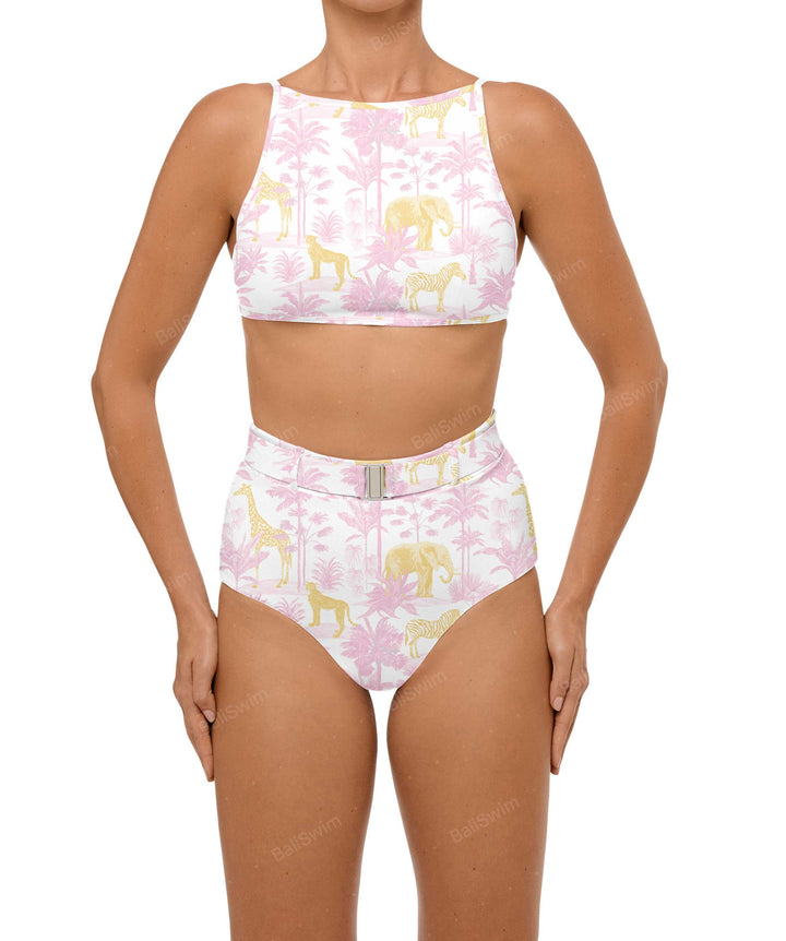 BSWS-B98 Belted High Rise Bikini Bottom