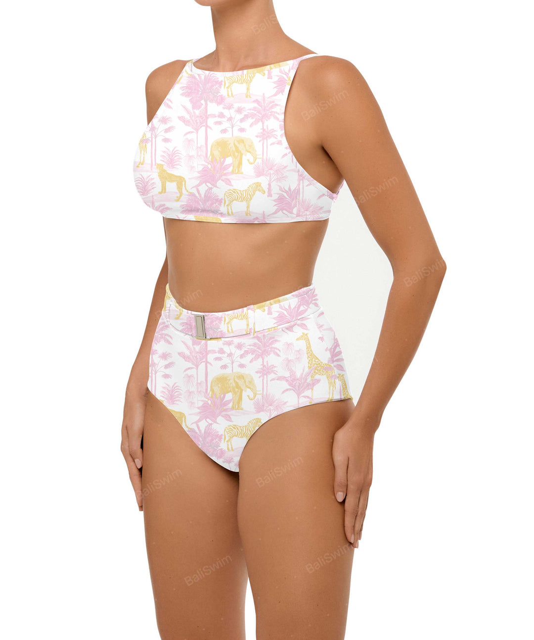BSWS-B98 Belted High Rise Bikini Bottom