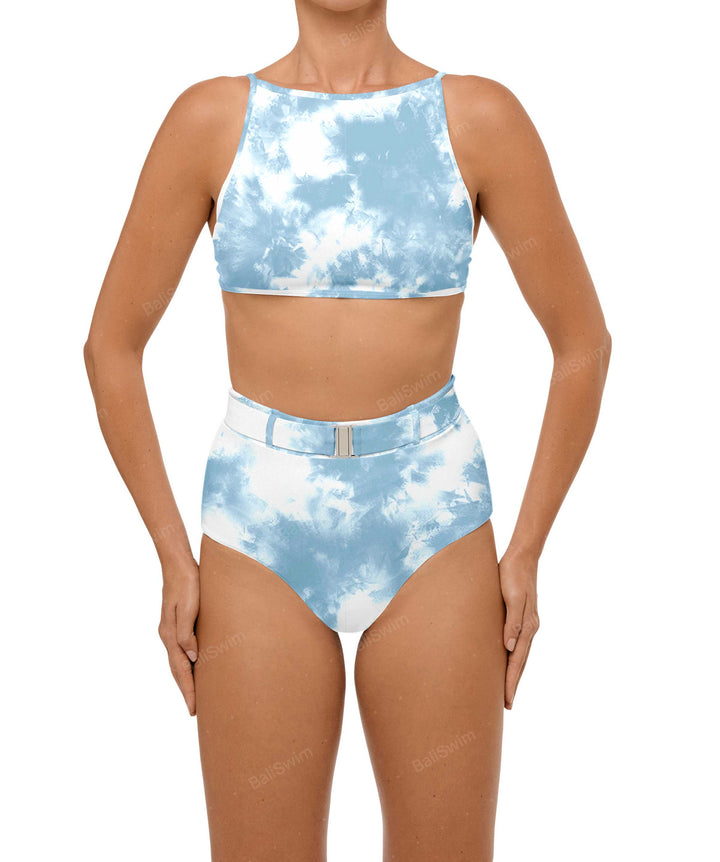 BSWS-B98 Belted High Rise Bikini Bottom
