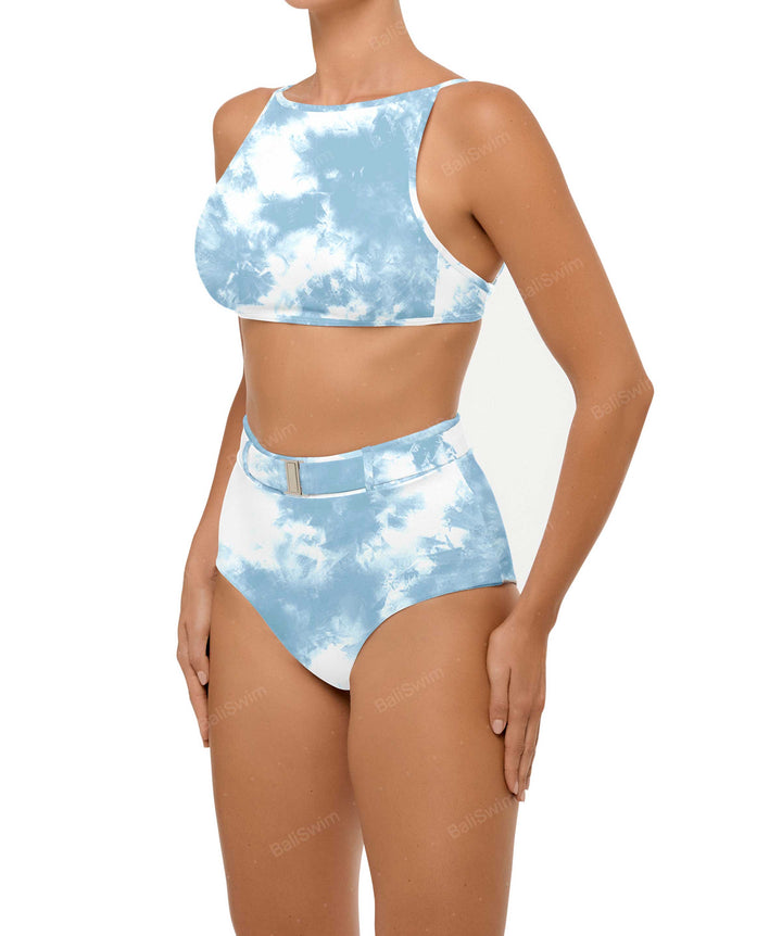 BSWS-B98 Belted High Rise Bikini Bottom