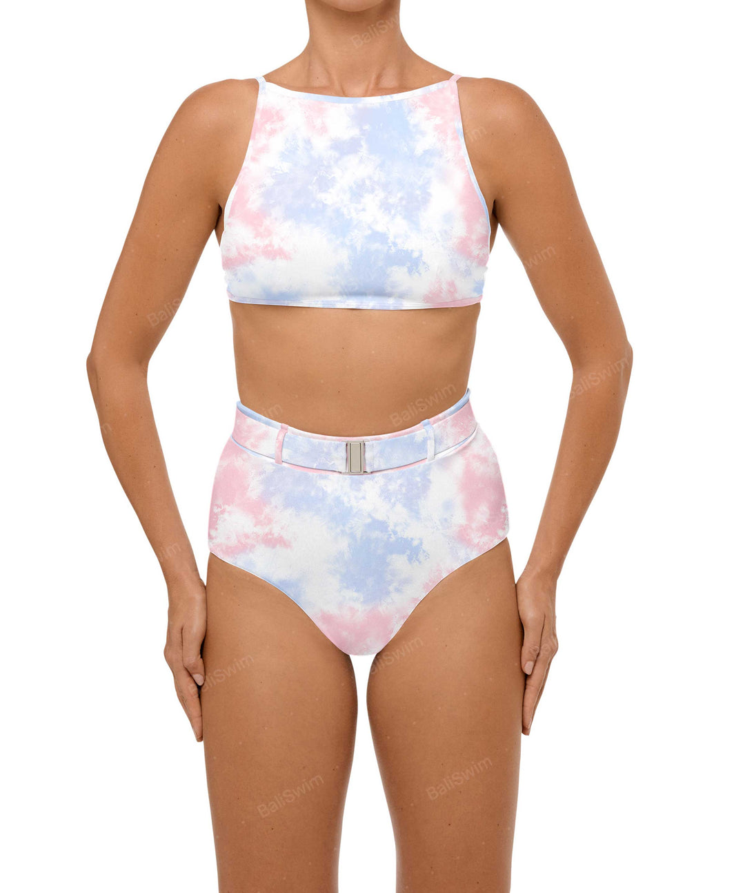 BSWS-B98 Belted High Rise Bikini Bottom