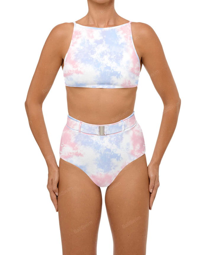 BSWS-B98 Belted High Rise Bikini Bottom