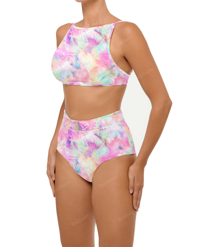 BSWS-B98 Belted High Rise Bikini Bottom