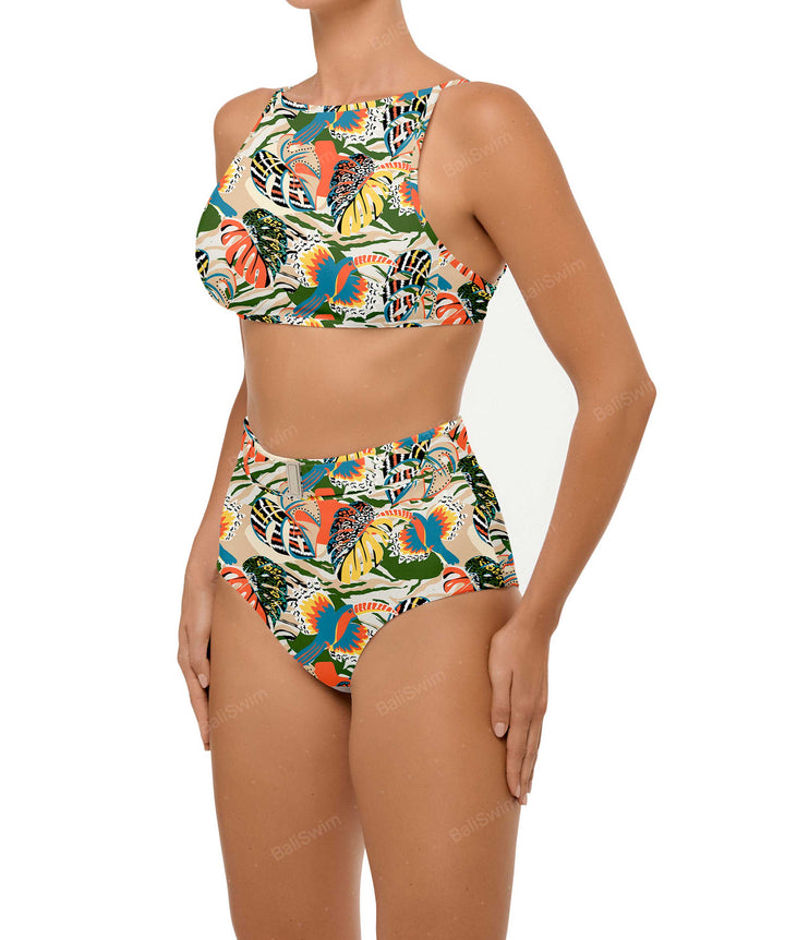 BSWS-B98 Belted High Rise Bikini Bottom