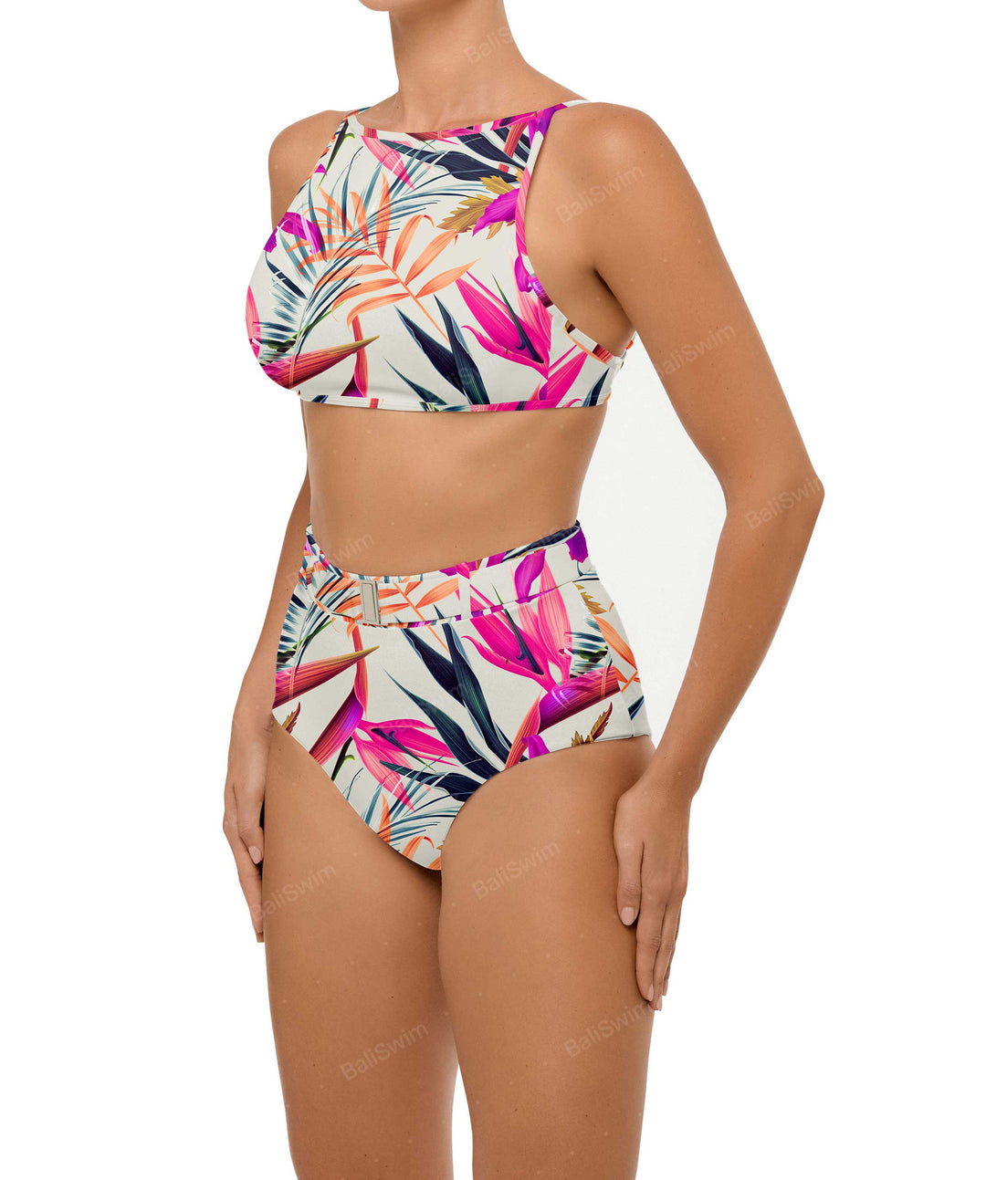 BSWS-B98 Belted High Rise Bikini Bottom