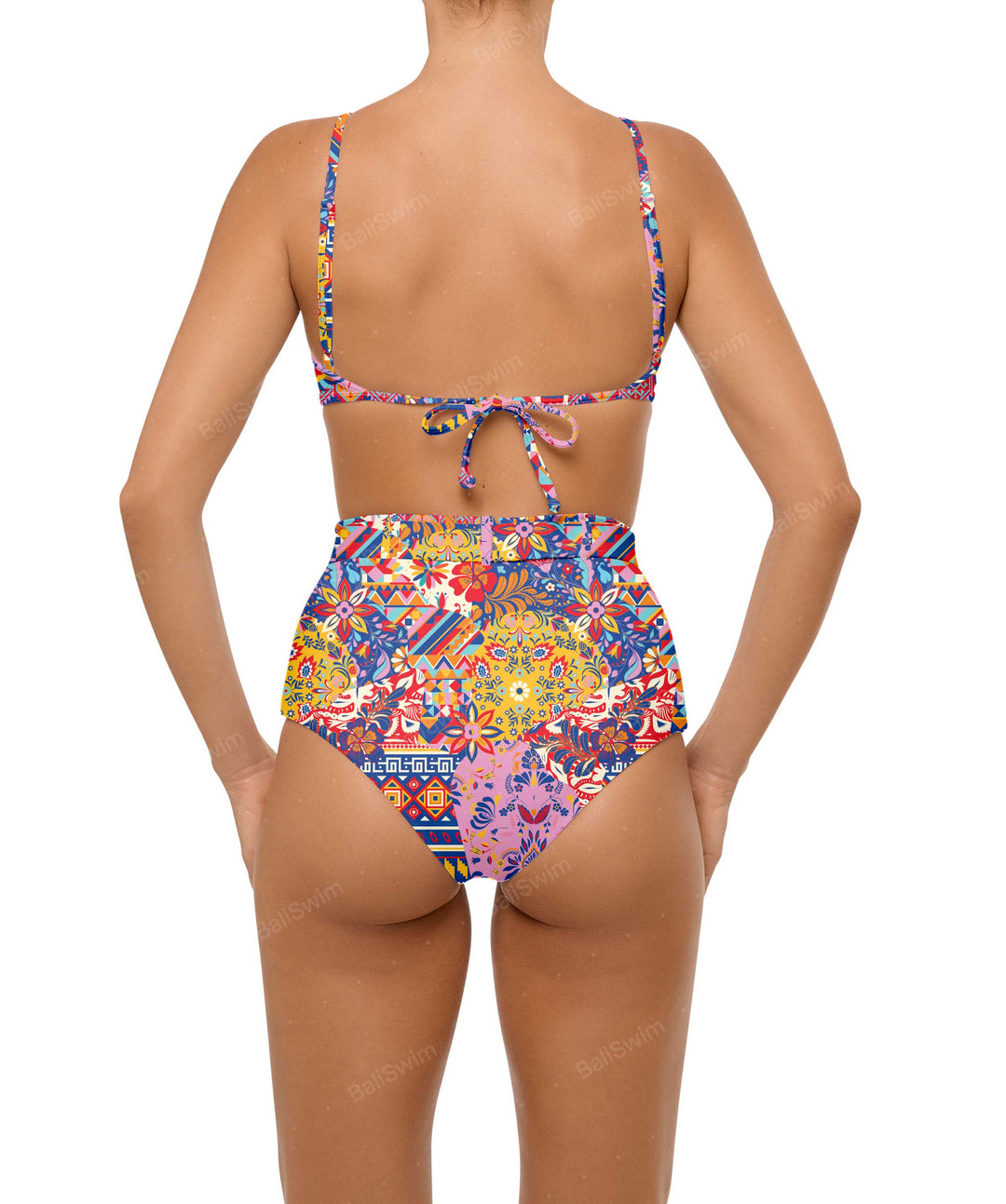 BSWS-B98 Belted High Rise Bikini Bottom