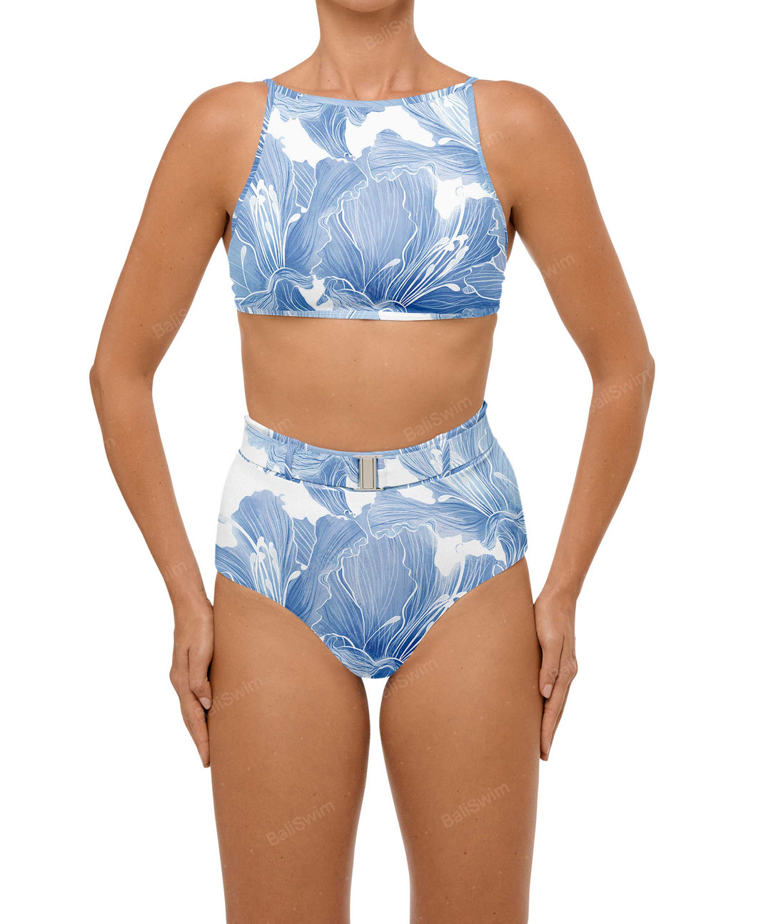 BSWS-B98 Belted High Rise Bikini Bottom
