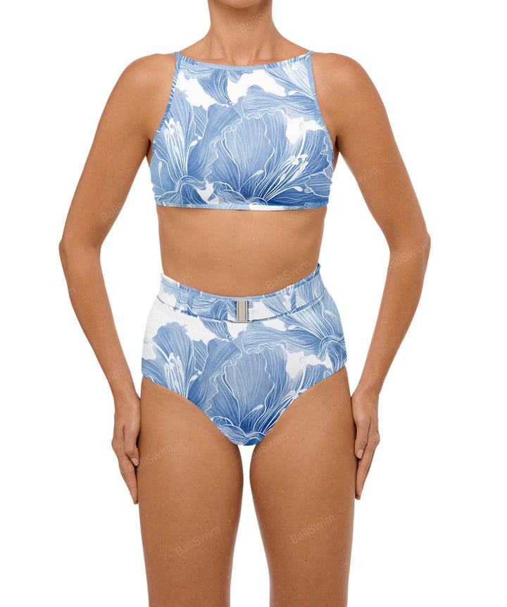 BSWS-B98 Belted High Rise Bikini Bottom