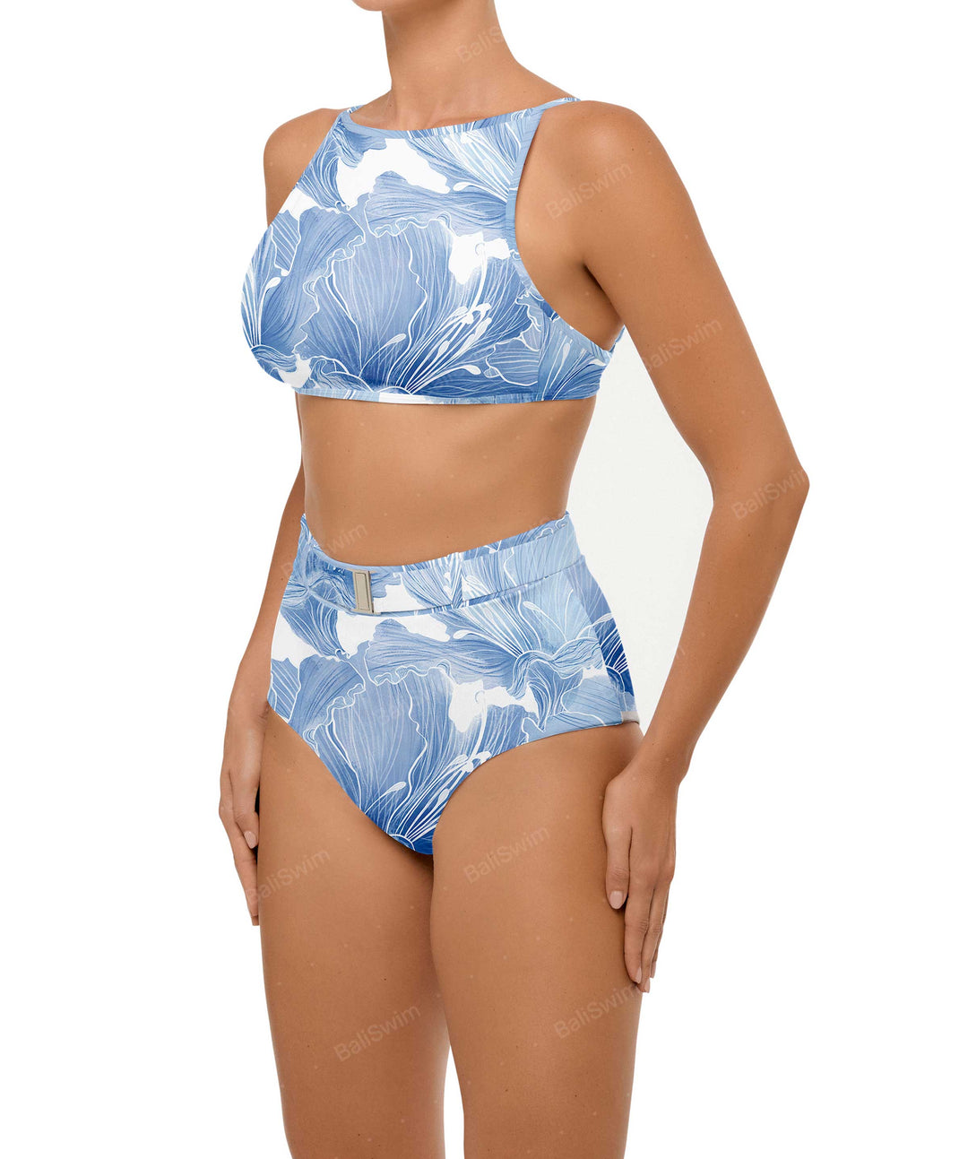 BSWS-B98 Belted High Rise Bikini Bottom