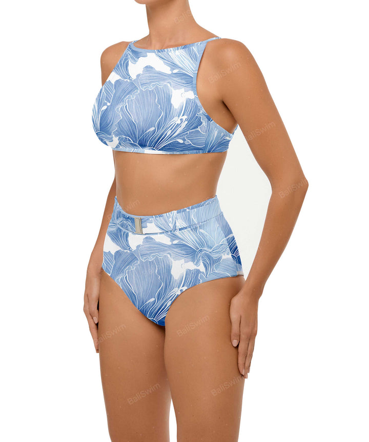 BSWS-B98 Belted High Rise Bikini Bottom