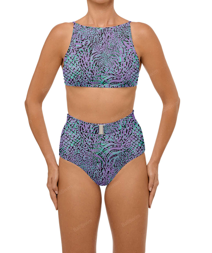 BSWS-B98 Belted High Rise Bikini Bottom