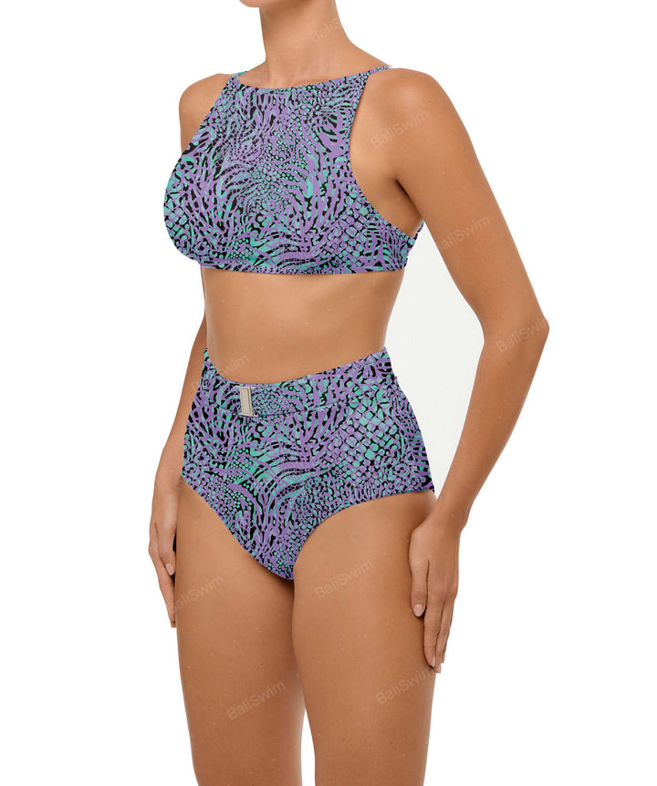 BSWS-B98 Belted High Rise Bikini Bottom