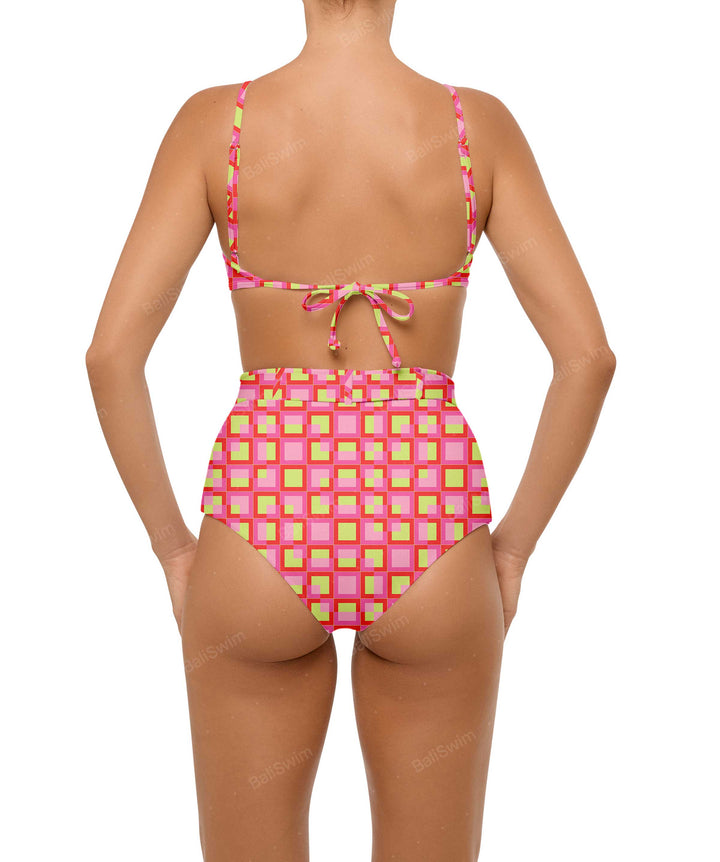 BSWS-B98 Belted High Rise Bikini Bottom