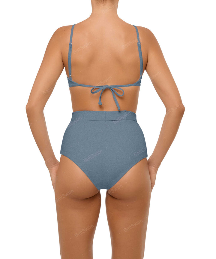 BSWS-B98 Belted High Rise Bikini Bottom