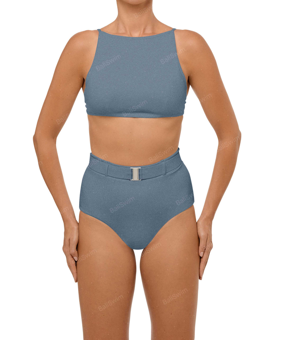 BSWS-B98 Belted High Rise Bikini Bottom