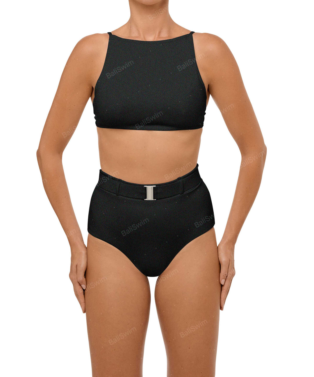 BSWS-B98 Belted High Rise Bikini Bottom