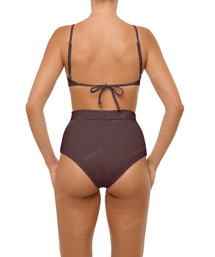BSWS-B98 Belted High Rise Bikini Bottom