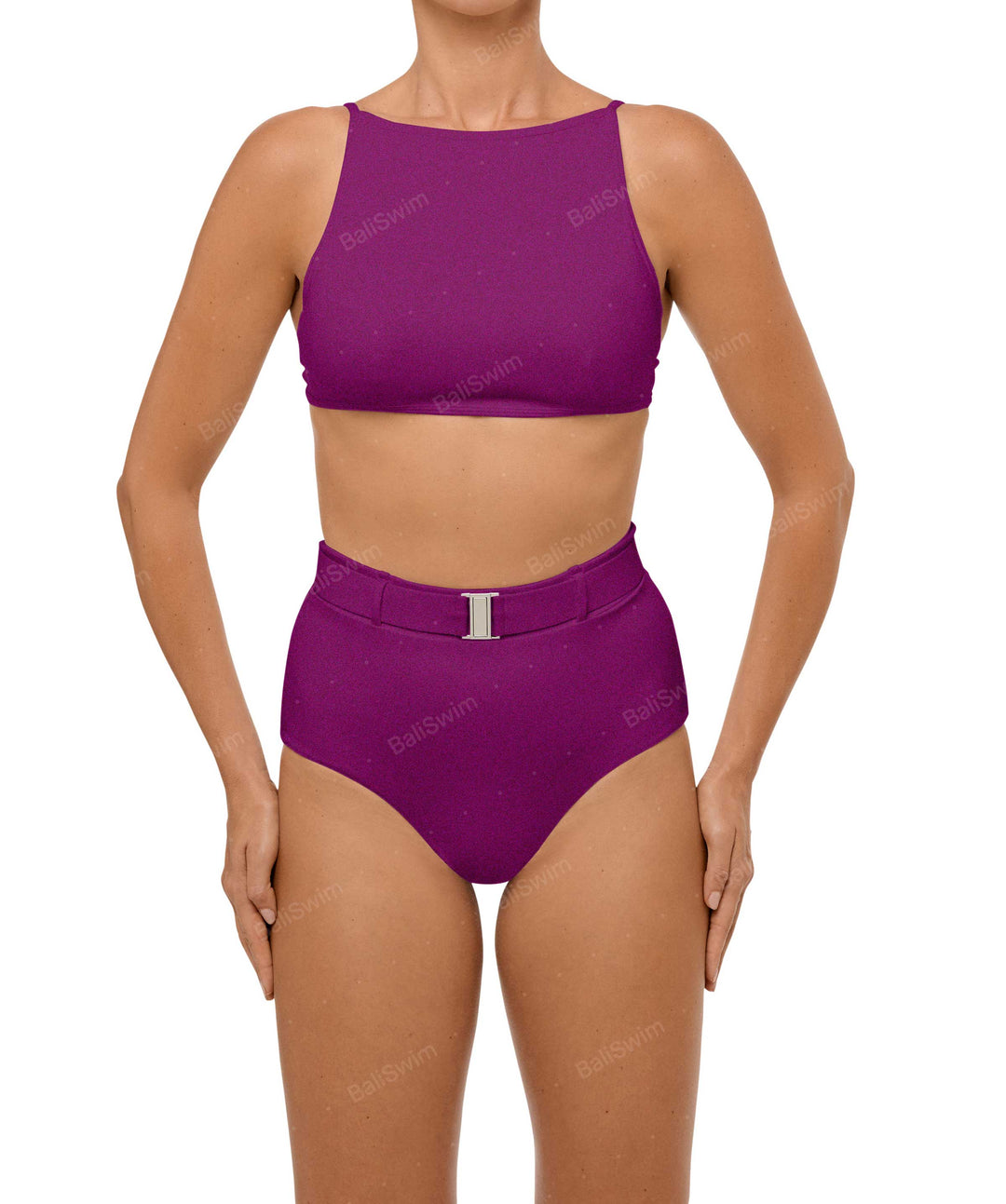 BSWS-B98 Belted High Rise Bikini Bottom