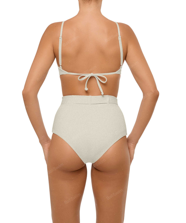 BSWS-B98 Belted High Rise Bikini Bottom