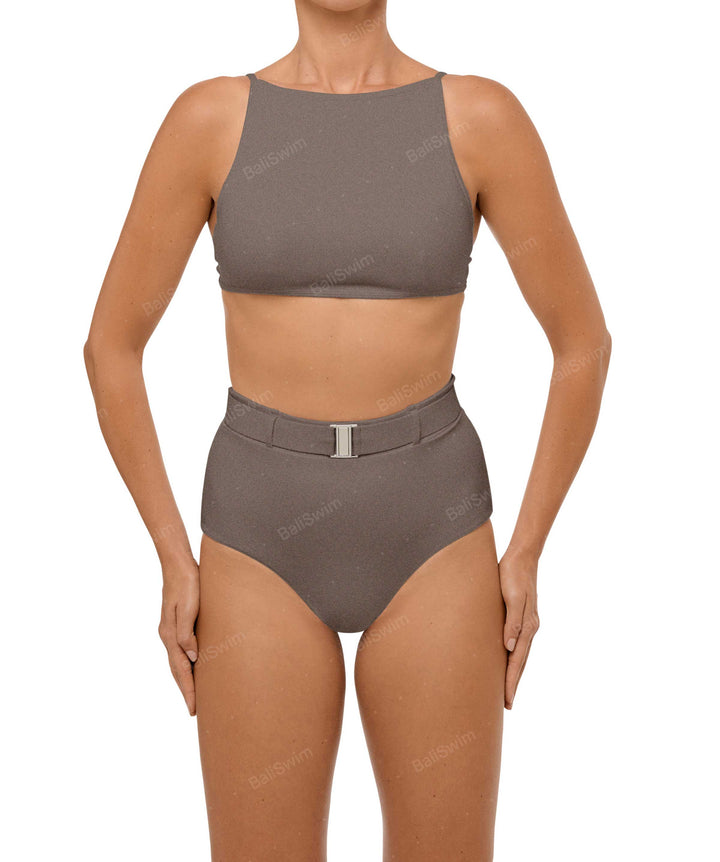 BSWS-B98 Belted High Rise Bikini Bottom