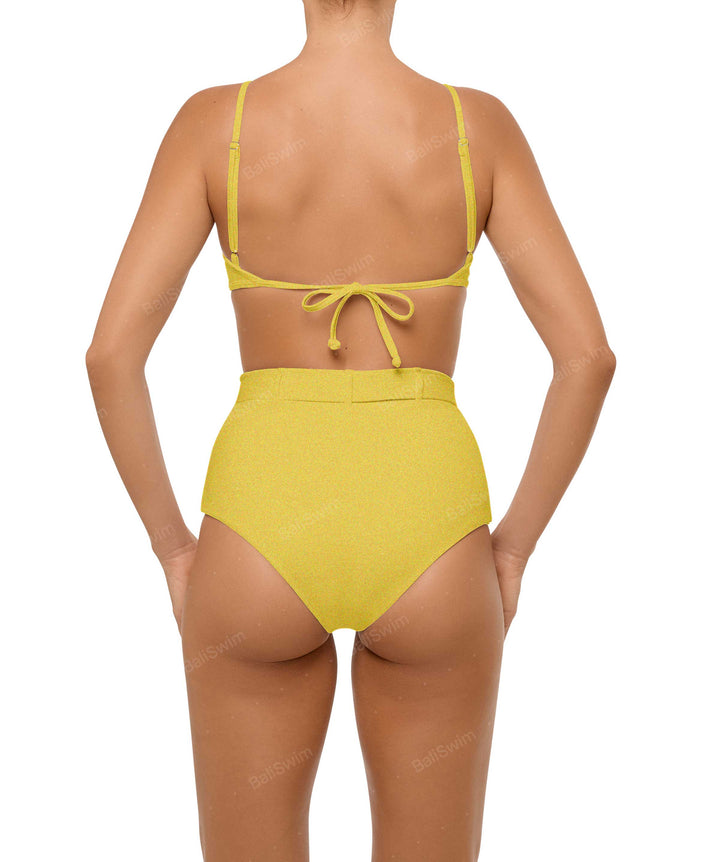 BSWS-B98 Belted High Rise Bikini Bottom