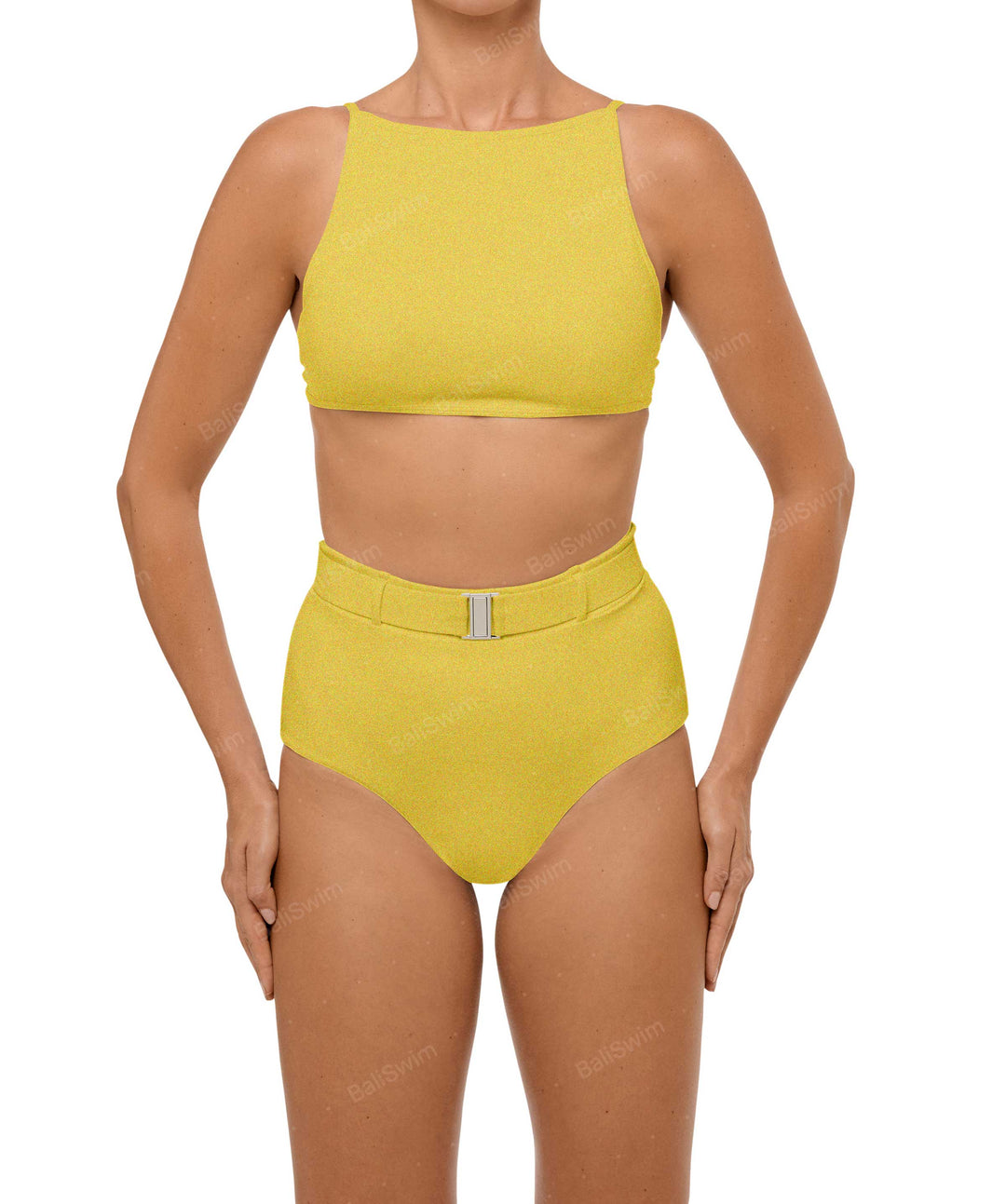 BSWS-B98 Belted High Rise Bikini Bottom