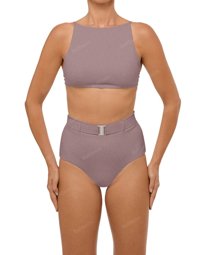 BSWS-B98 Belted High Rise Bikini Bottom