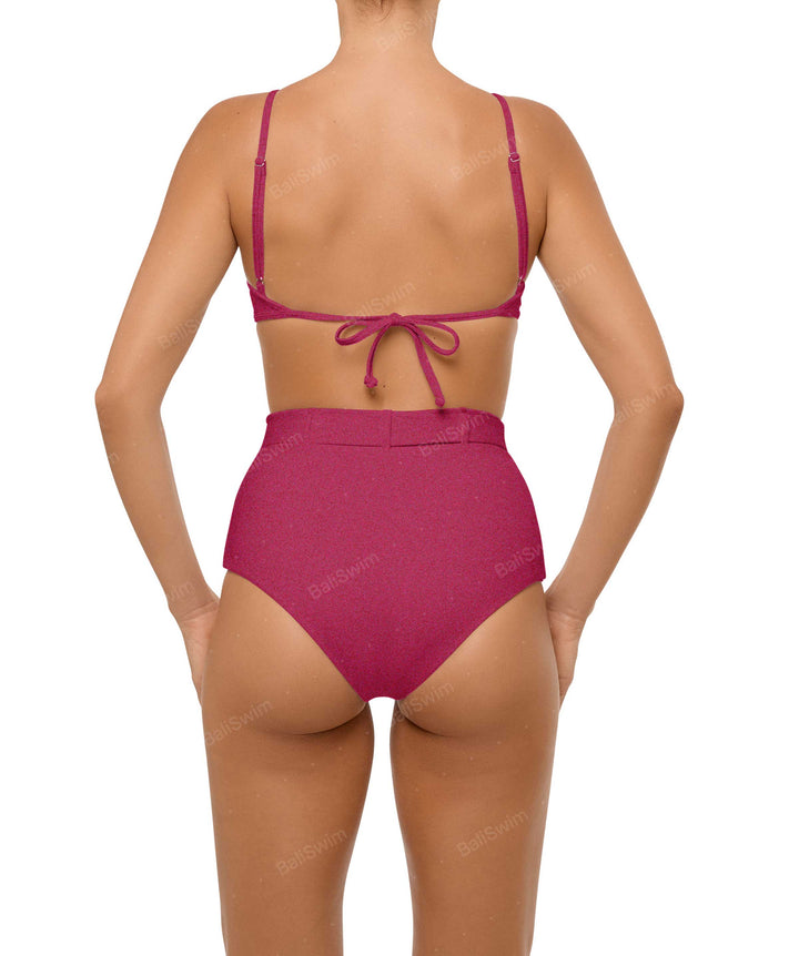 BSWS-B98 Belted High Rise Bikini Bottom