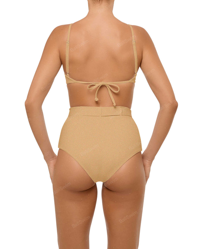 BSWS-B98 Belted High Rise Bikini Bottom