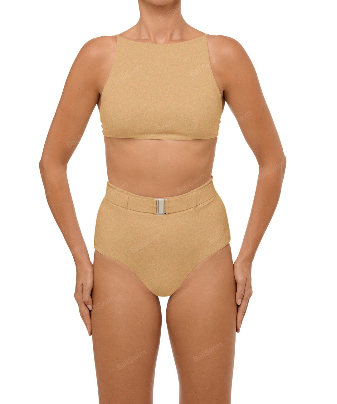 BSWS-B98 Belted High Rise Bikini Bottom