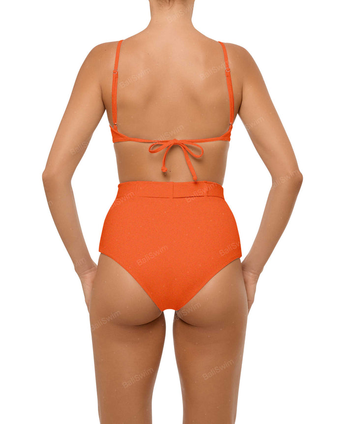 BSWS-B98 Belted High Rise Bikini Bottom