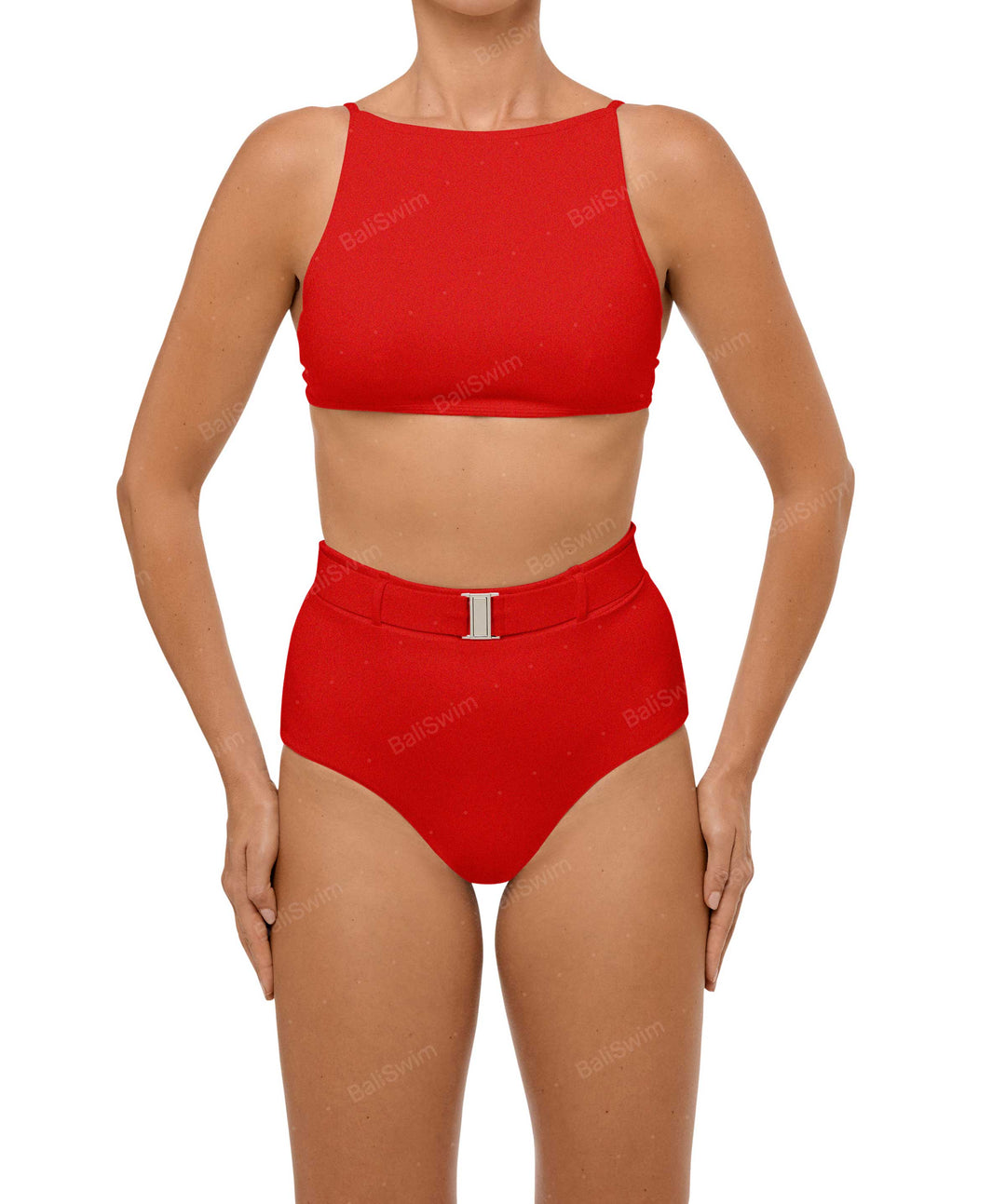 BSWS-B98 Belted High Rise Bikini Bottom