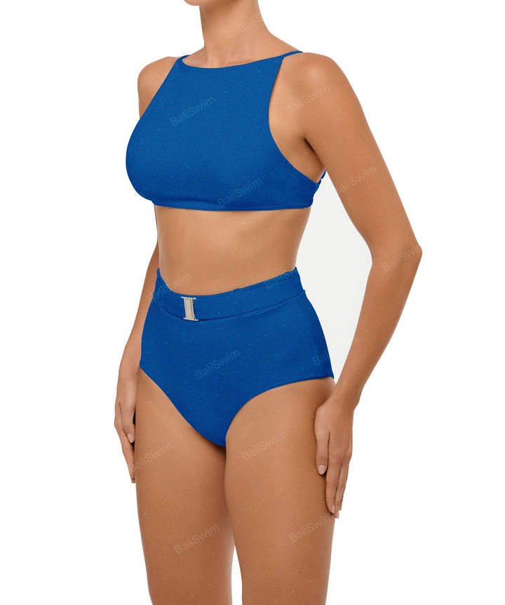 BSWS-B98 Belted High Rise Bikini Bottom