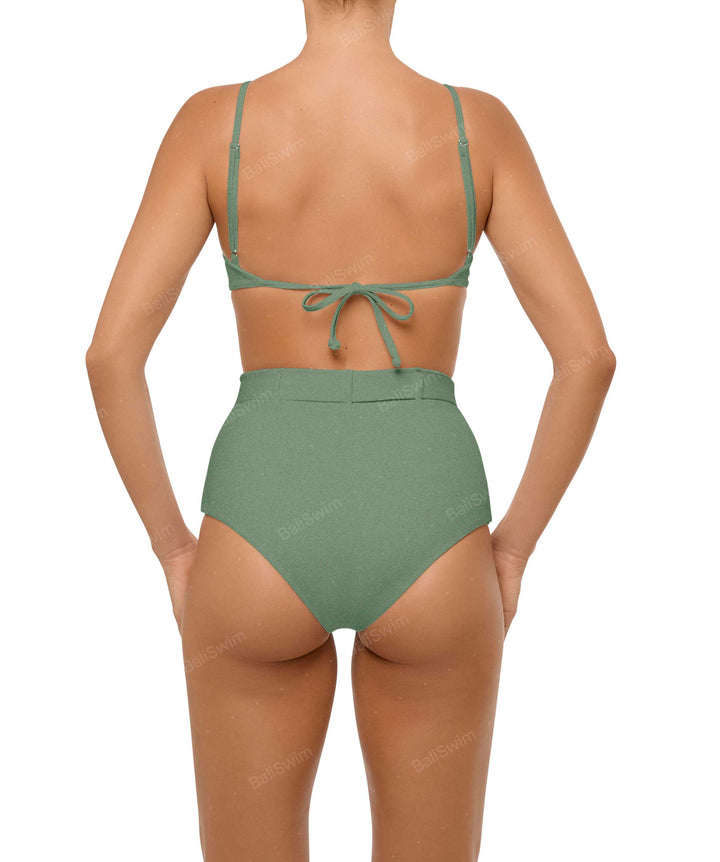 BSWS-B98 Belted High Rise Bikini Bottom