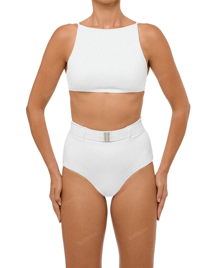 BSWS-B98 Belted High Rise Bikini Bottom