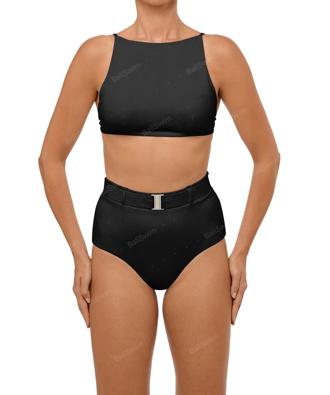 BSWS-B98 Belted High Rise Bikini Bottom