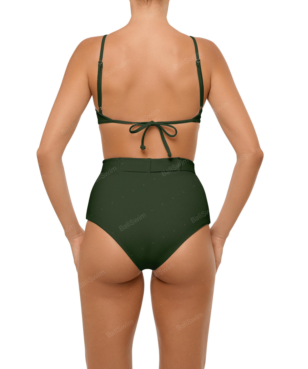 BSWS-B98 Belted High Rise Bikini Bottom