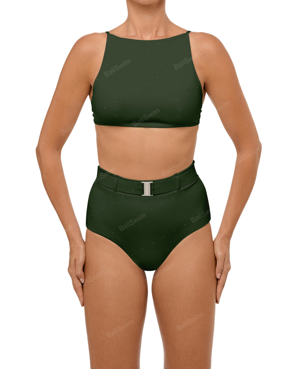 BSWS-B98 Belted High Rise Bikini Bottom