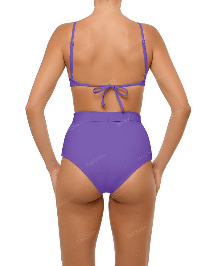 BSWS-B98 Belted High Rise Bikini Bottom